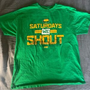 University of Oregon Ducks Short Sleeve Mens Cotton Football Tshirt Size L Green